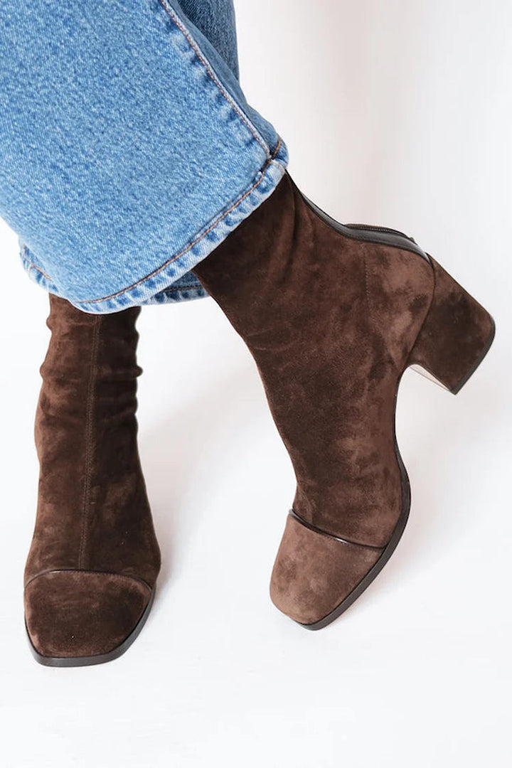 Agnes | Heeled Ankle Boots with Square Toe