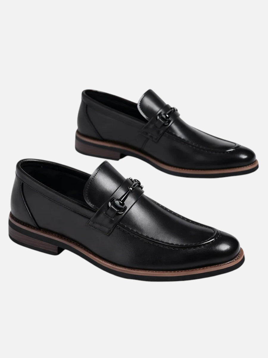 Miles | Polished Brown Loafers with Slip-On Comfort Fit