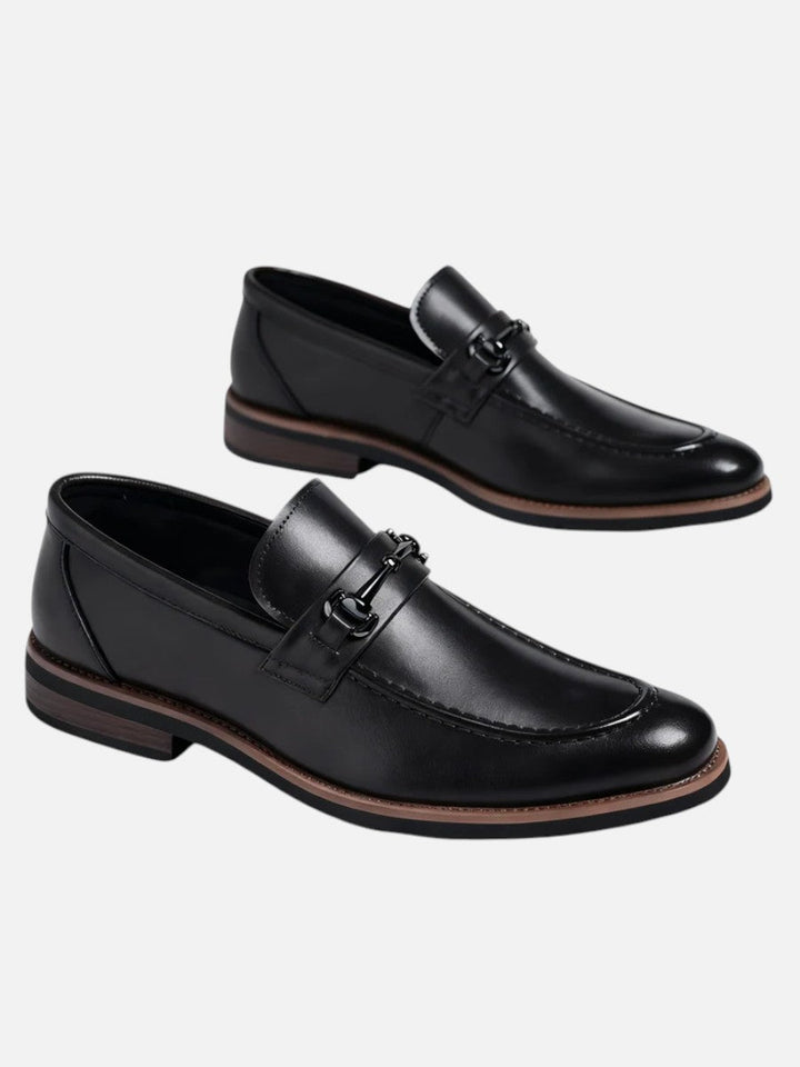 Miles | Polished Brown Loafers with Slip-On Comfort Fit