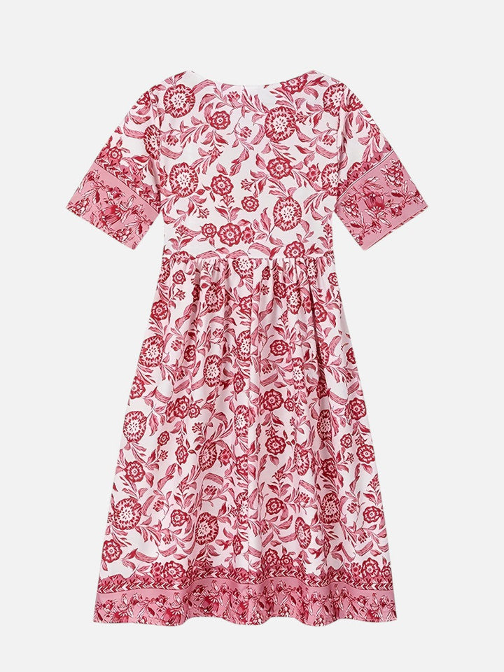 Verity | Floral Midi Dress with Button Front