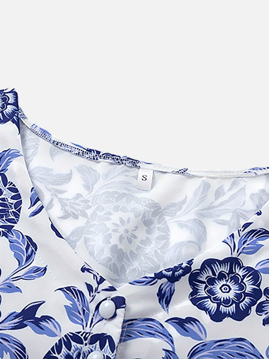 Verity | Floral Midi Dress with Button Front