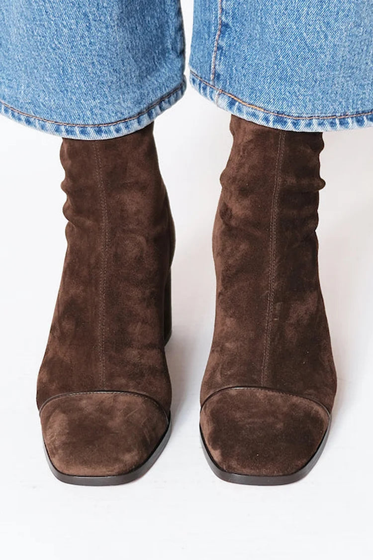 Agnes | Heeled Ankle Boots with Square Toe