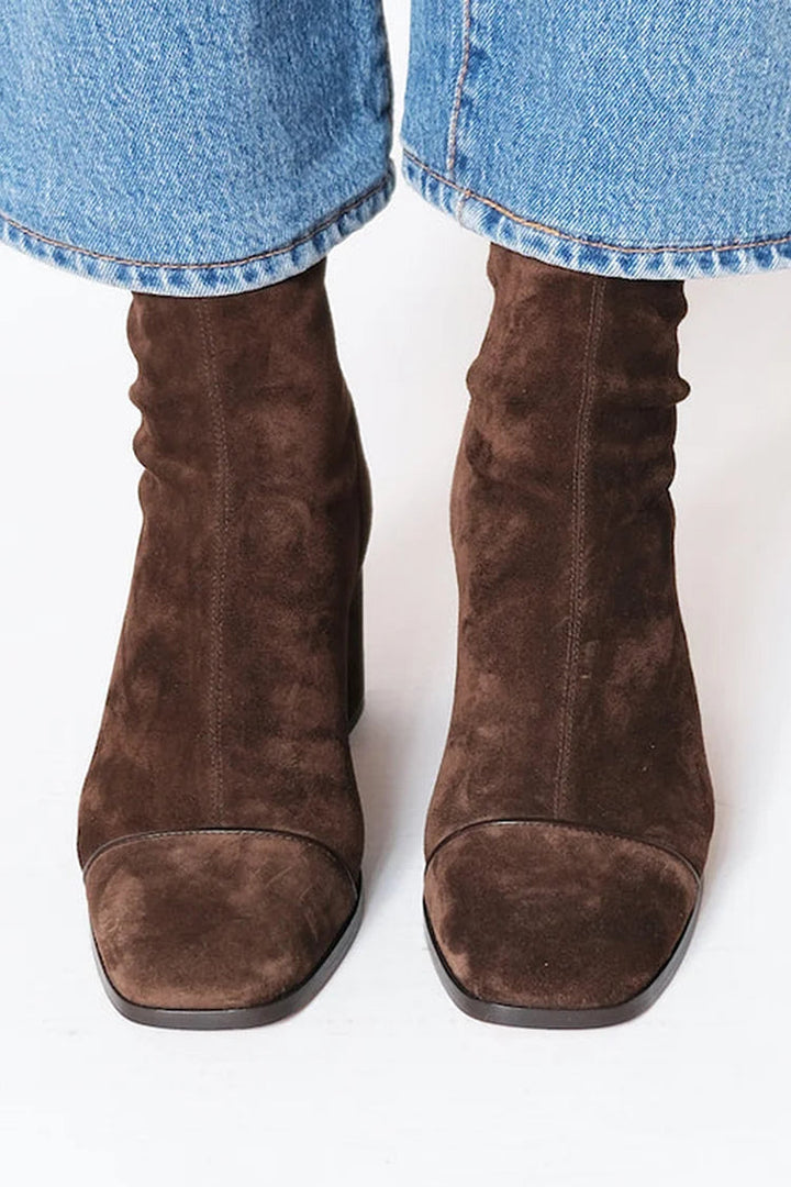 Agnes | Heeled Ankle Boots with Square Toe