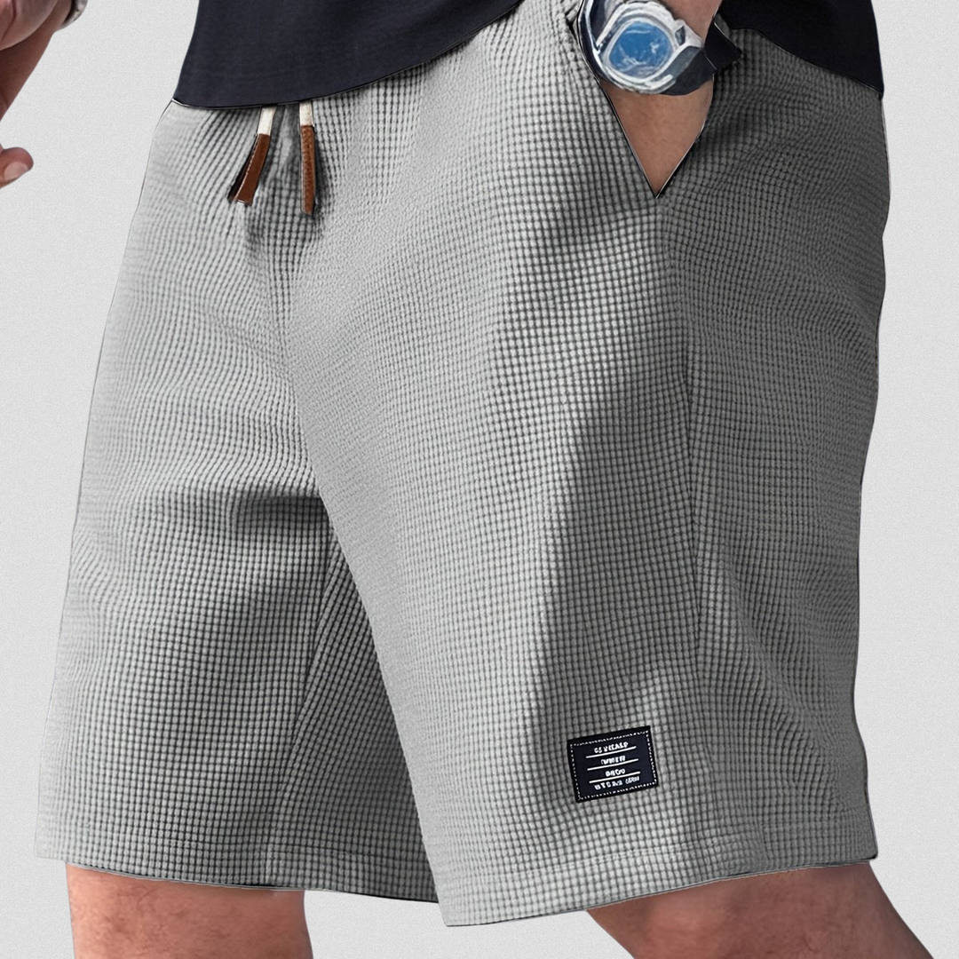 Gaspard | Textured Drawstring Shorts with Elastic Waistband