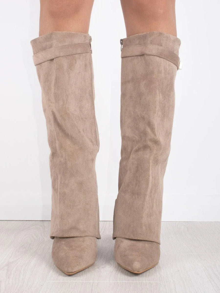 Paloma | Pointed Boot with Fold-Over Gold Detail