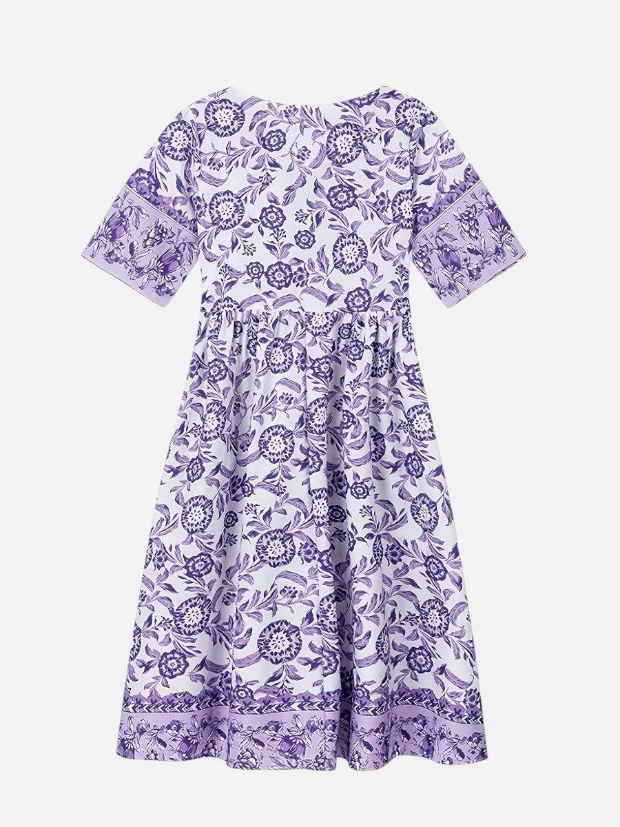 Verity | Floral Midi Dress with Button Front