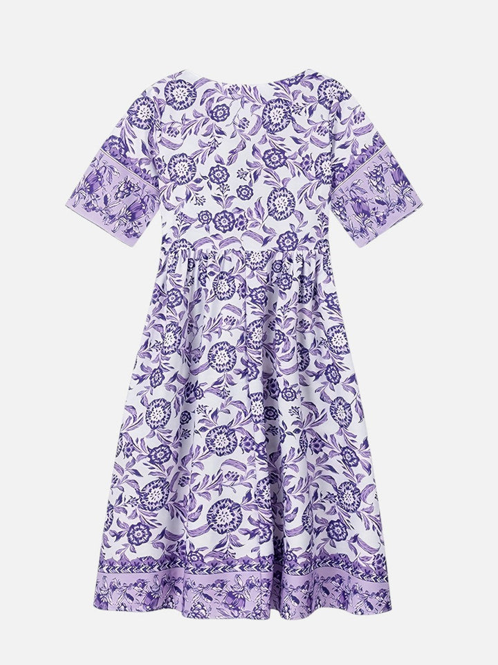 Verity | Floral Midi Dress with Button Front