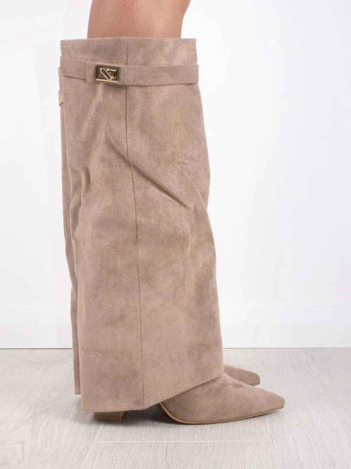 Paloma | Pointed Boot with Fold-Over Gold Detail