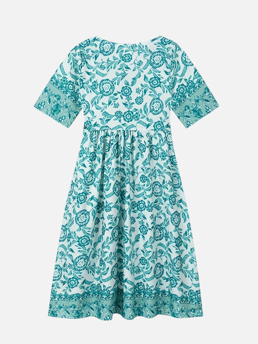 Verity | Floral Midi Dress with Button Front