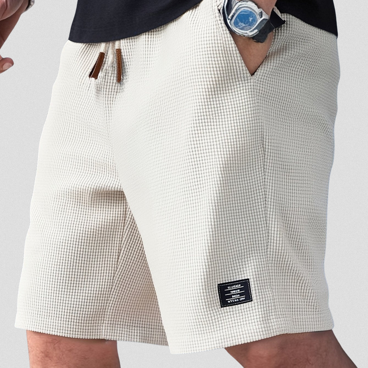 Gaspard | Textured Drawstring Shorts with Elastic Waistband