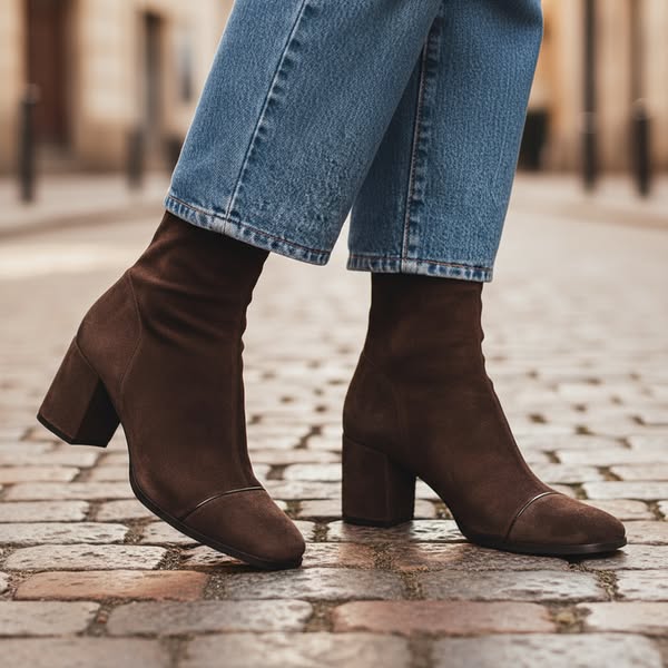 Agnes | Heeled Ankle Boots with Square Toe