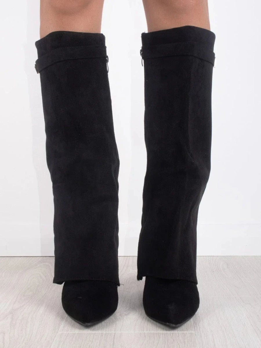 Paloma | Pointed Boot with Fold-Over Gold Detail