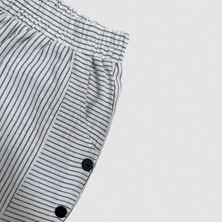 Leonie | Striped Pants with Side Button Detail