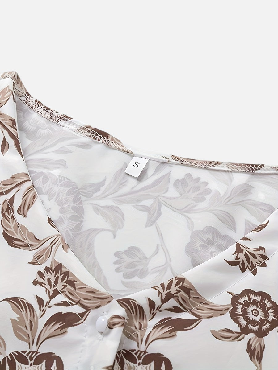 Verity | Floral Midi Dress with Button Front