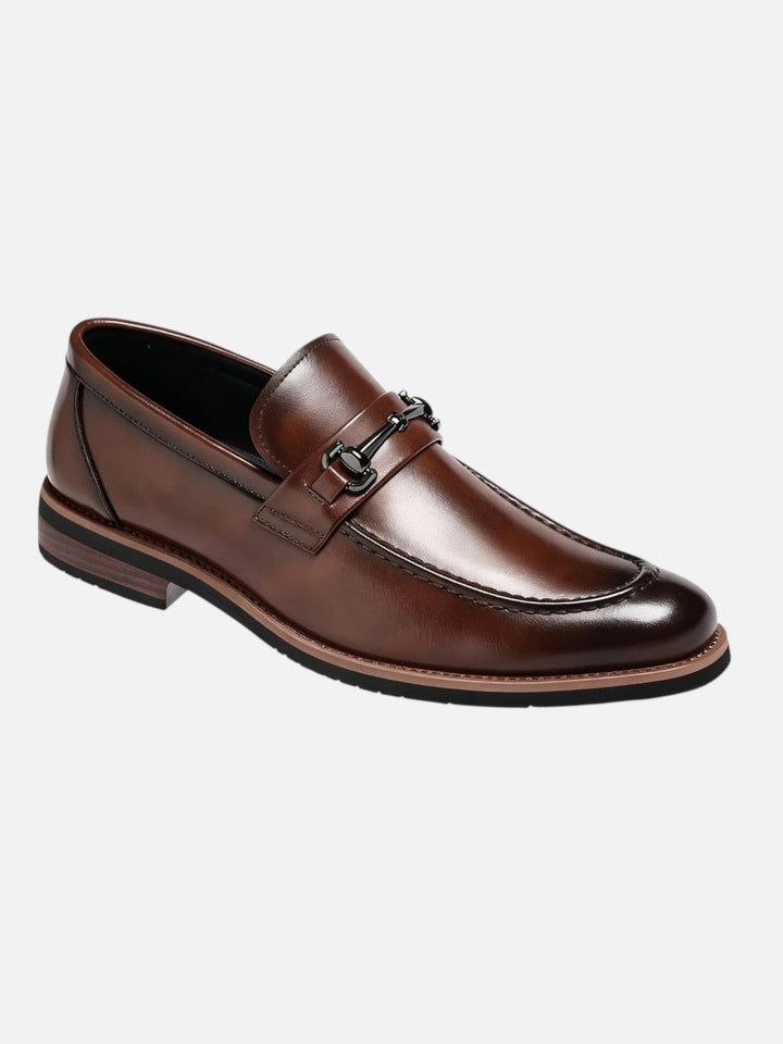 Miles | Polished Brown Loafers with Slip-On Comfort Fit