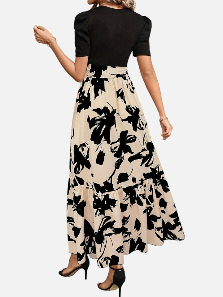 Priscilla | Floral Midi Dress with Belted Waist