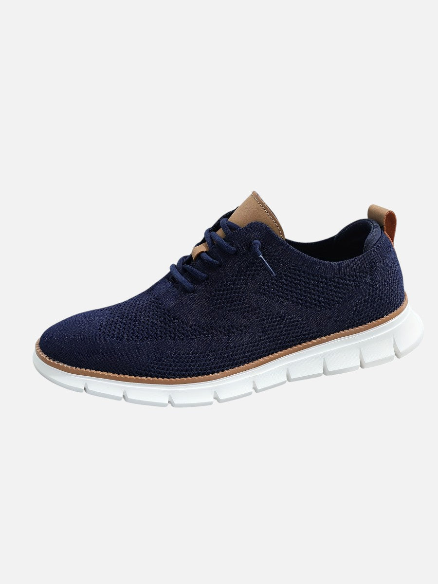 Nolan | White Knit Trainers with Breathable Upper