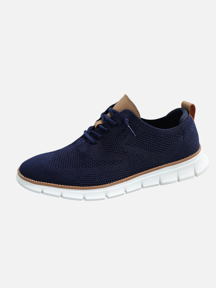 Nolan | White Knit Trainers with Breathable Upper