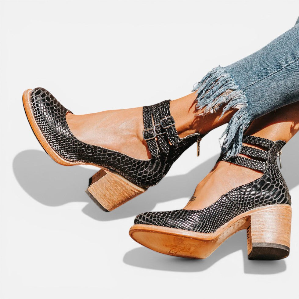 Bianca | Block Heel Boots with Buckle Strap