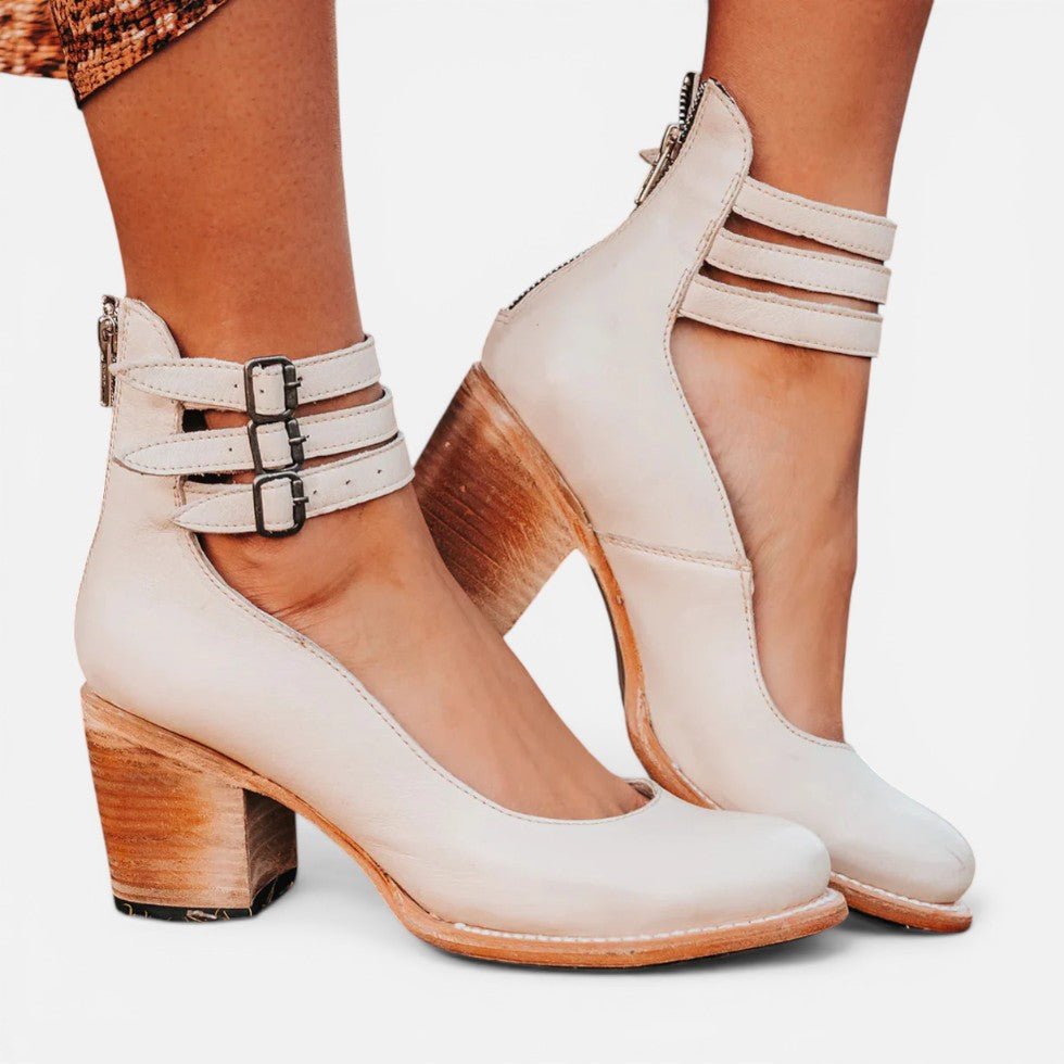 Bianca | Block Heel Boots with Buckle Strap