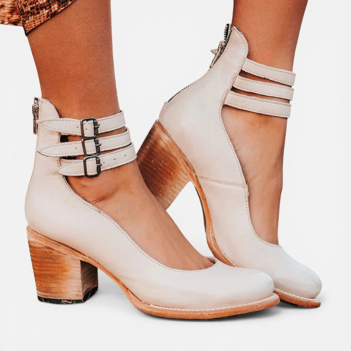 Bianca | Block Heel Boots with Buckle Strap