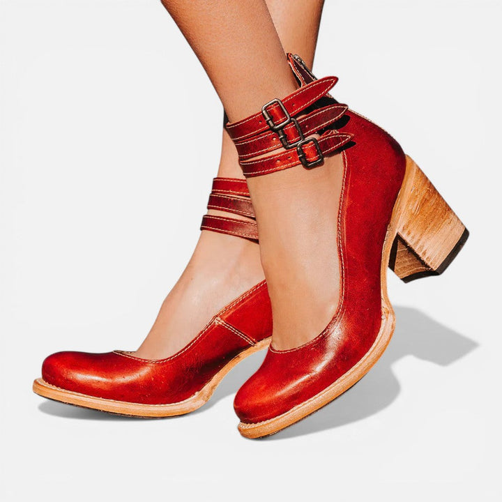 Bianca | Block Heel Boots with Buckle Strap