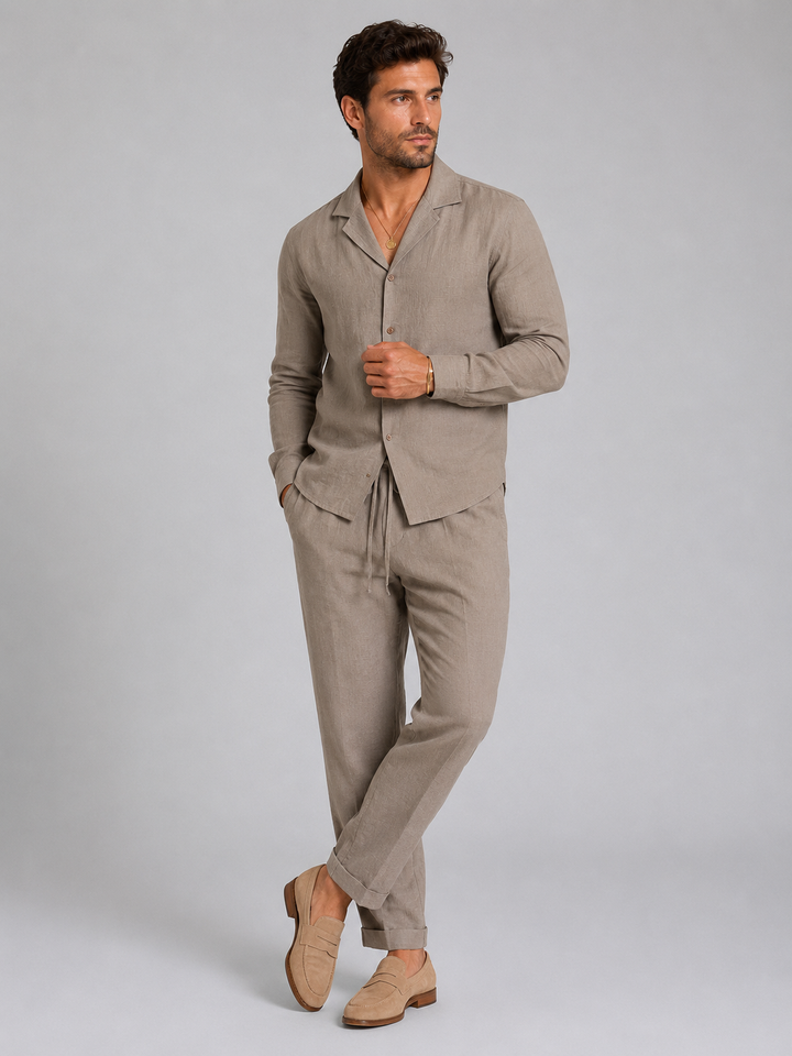 Kieran | Relaxed Shirt and Trouser Set with Drawstring Tailored Fit