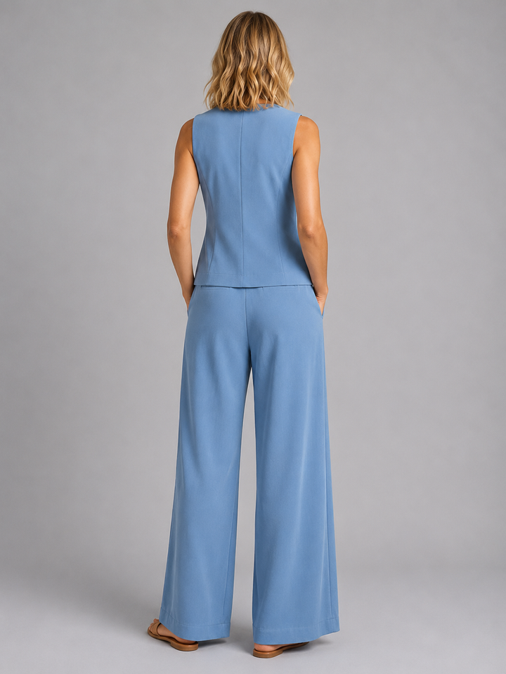 Rosine | Tailored Vest with Relaxed Wide Leg Pants