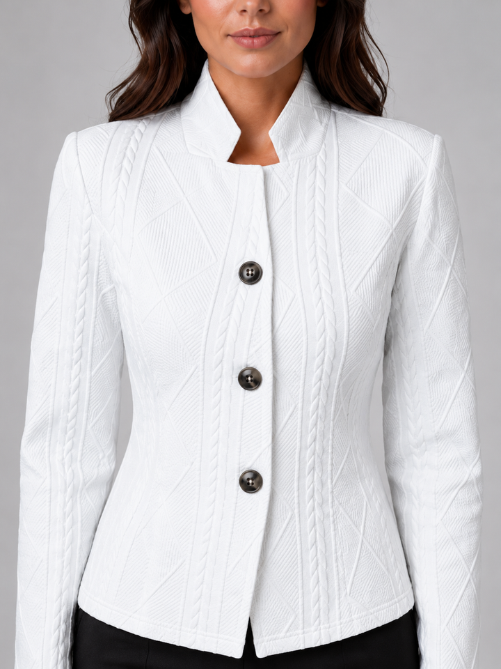 Marianne | Textured Jacket with Collarless Fit