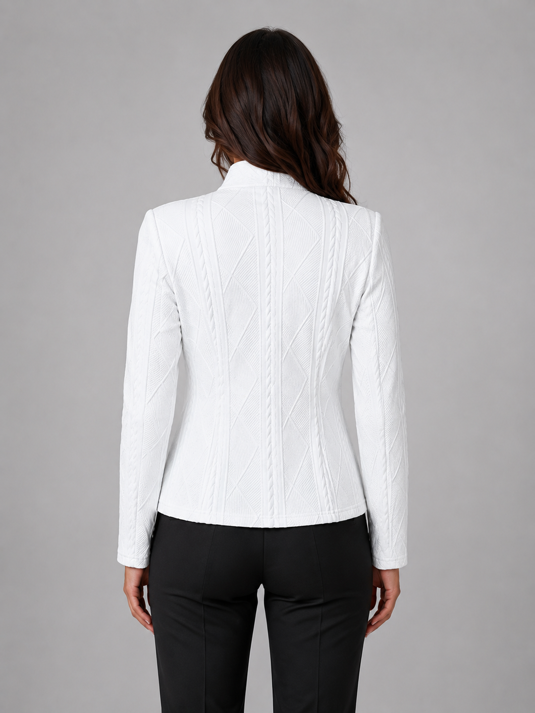 Marianne | Textured Jacket with Collarless Fit
