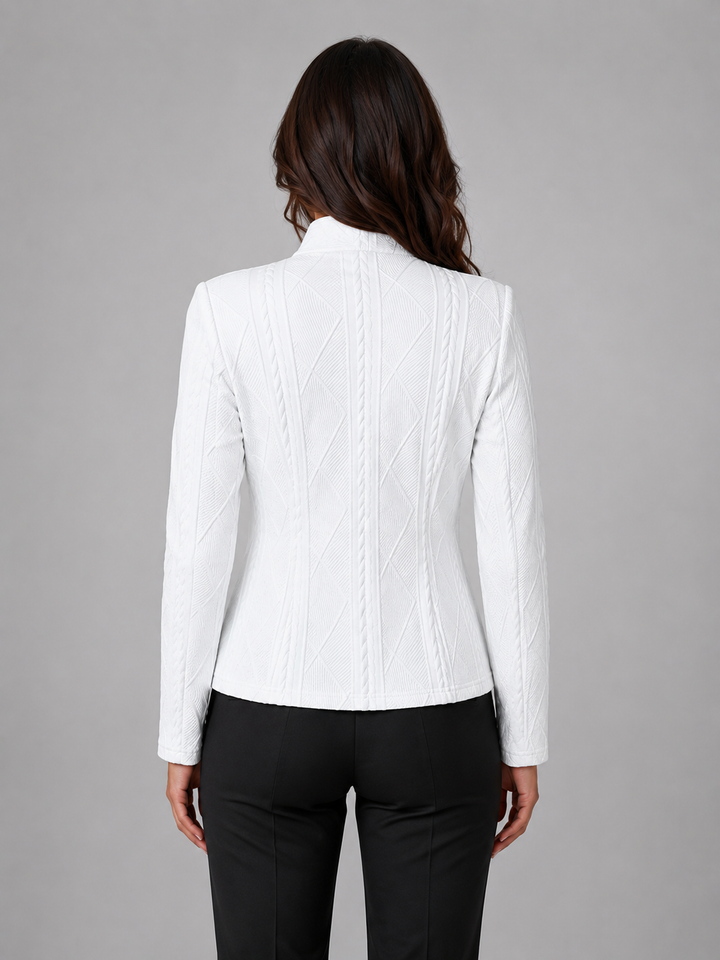 Marianne | Textured Jacket with Collarless Fit