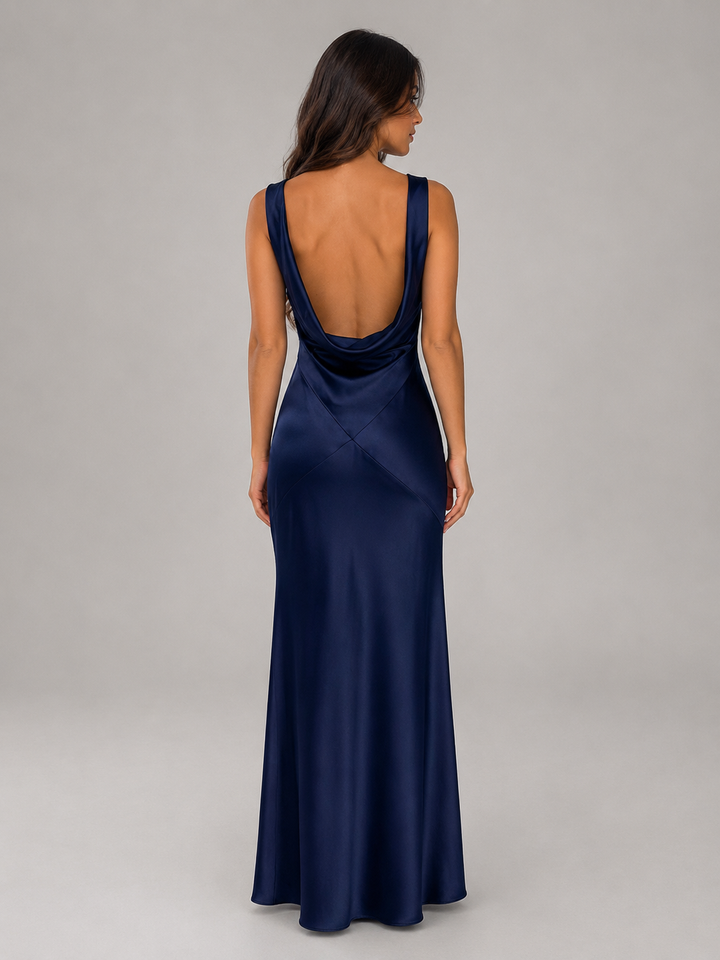 Camille | Evening Dress with Open Back Cowl