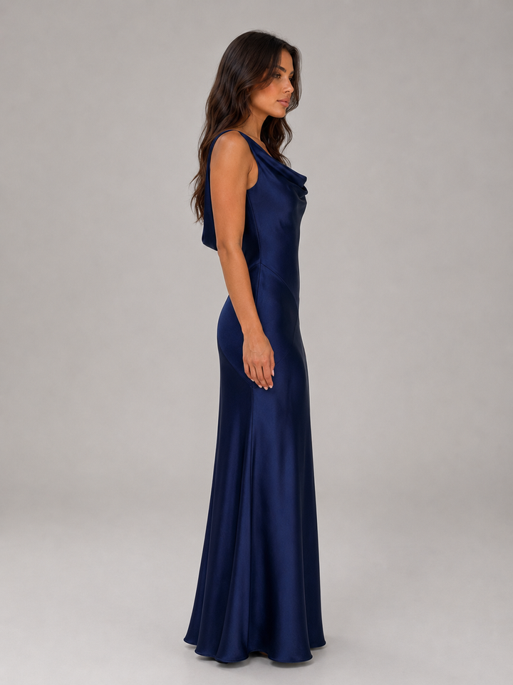 Camille | Evening Dress with Open Back Cowl