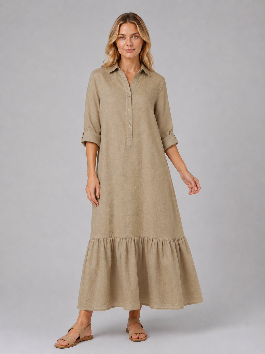 Estelle | Long Sleeve Dress with Relaxed Tiered Summer Fit