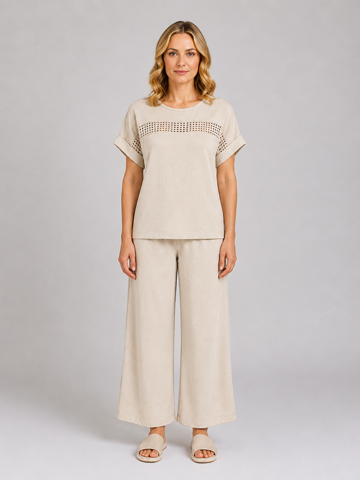 Genevieve | Crochet Top with Wide Leg Co-Ord