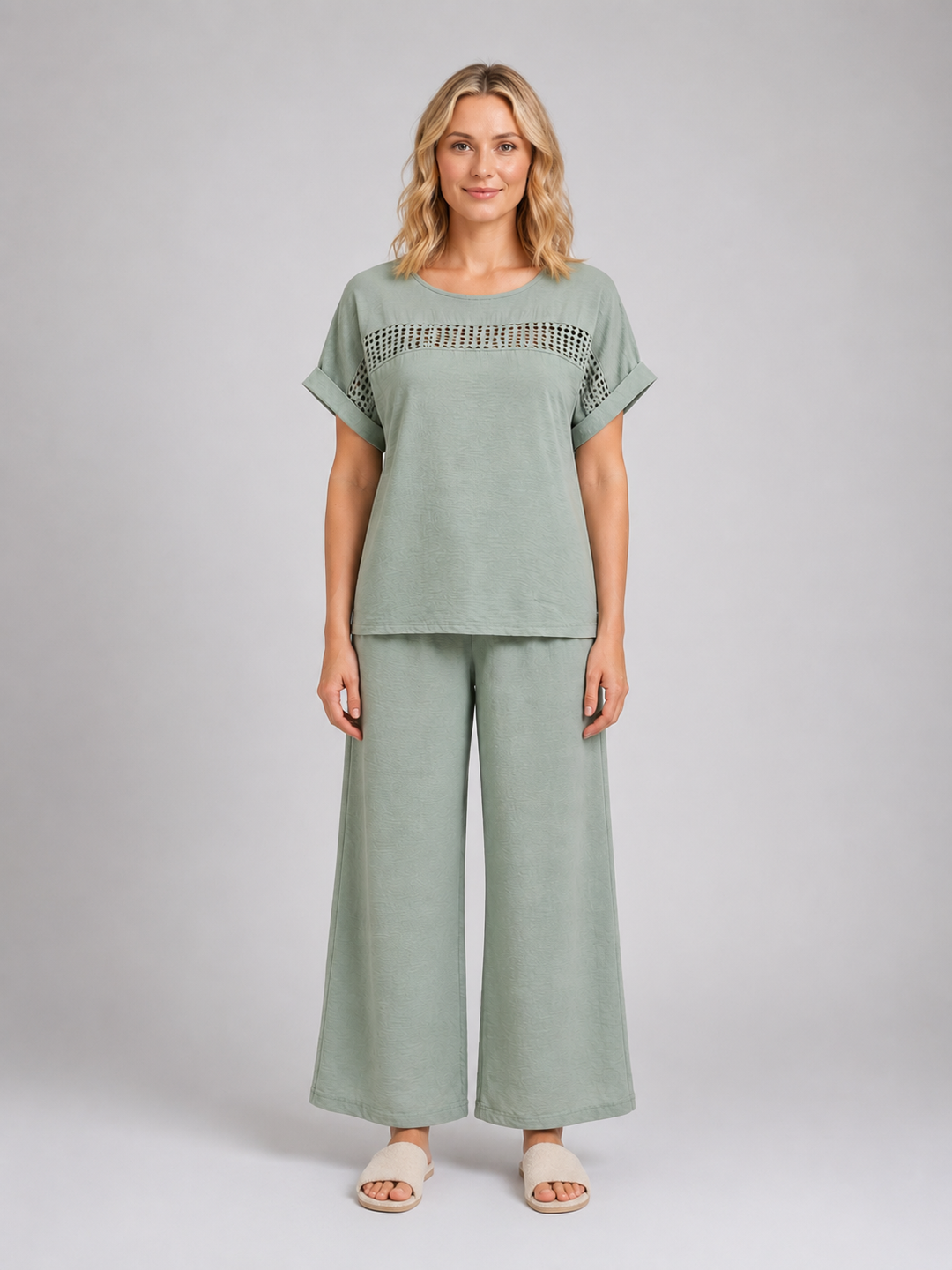 Genevieve | Crochet Top with Wide Leg Co-Ord
