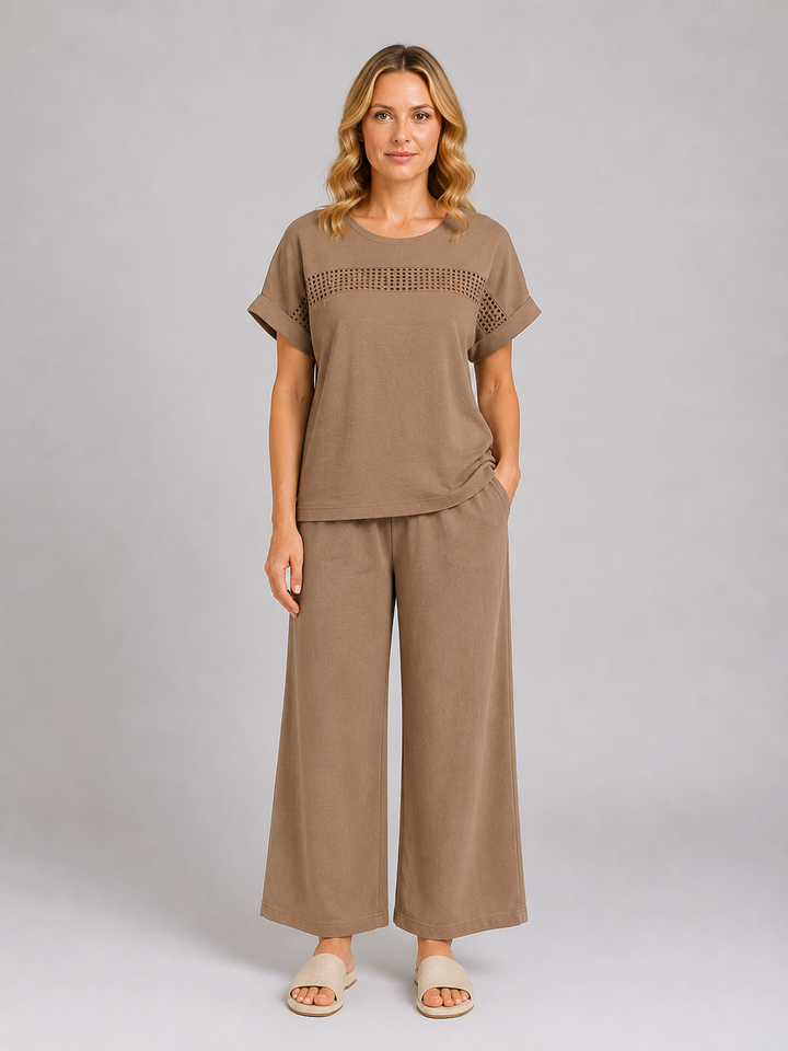 Genevieve | Crochet Top with Wide Leg Co-Ord