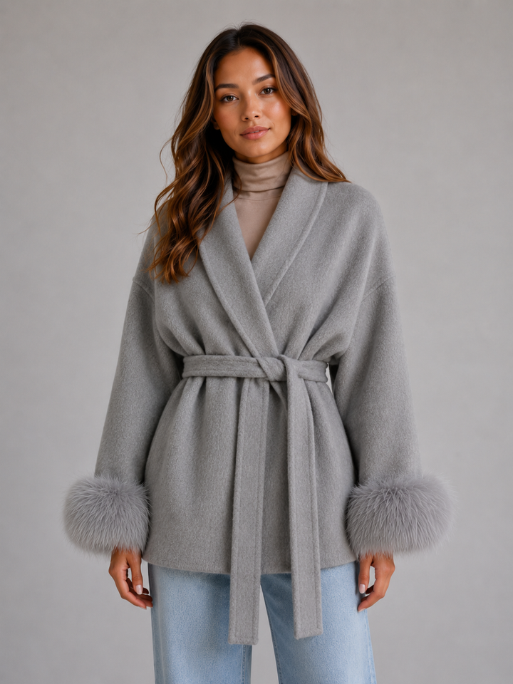 Rosalind | Belted Wrap Coat with Shawl Collar