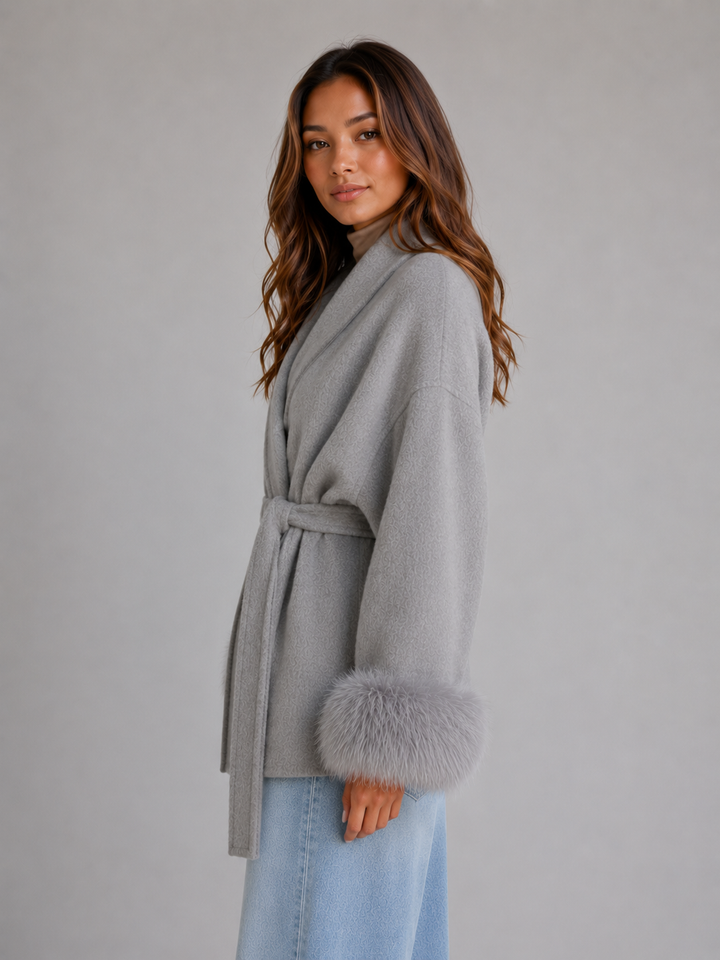 Rosalind | Belted Wrap Coat with Shawl Collar