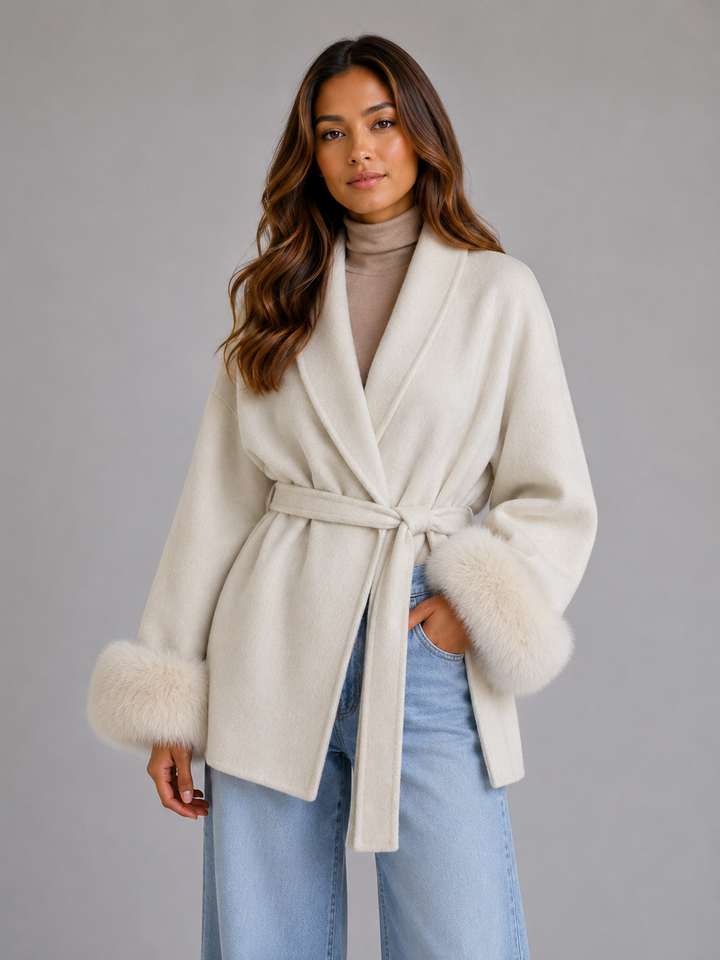 Rosalind | Belted Wrap Coat with Shawl Collar