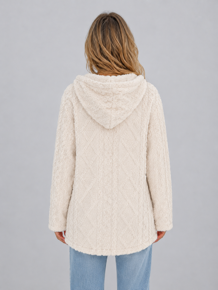 Hortense | Hooded Cardigan with Button Front Closure