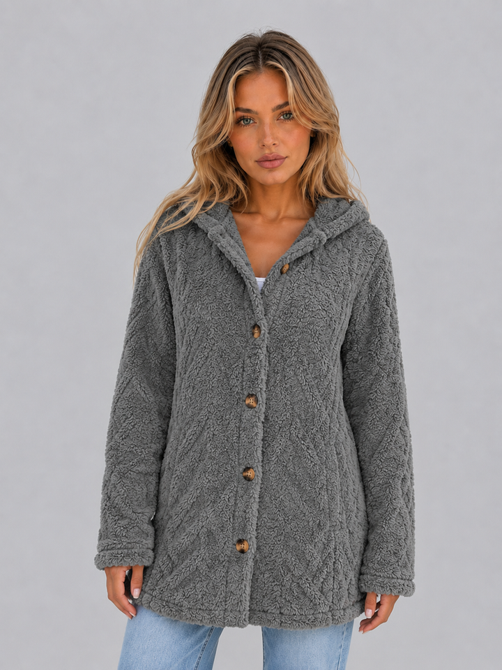 Hortense | Hooded Cardigan with Button Front Closure