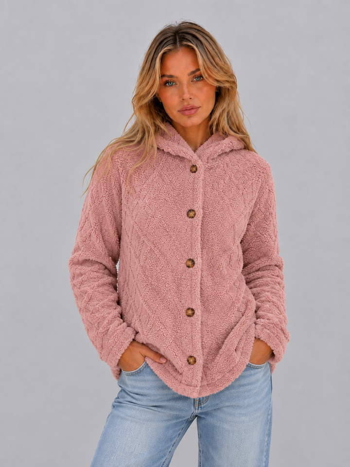 Hortense | Hooded Cardigan with Button Front Closure