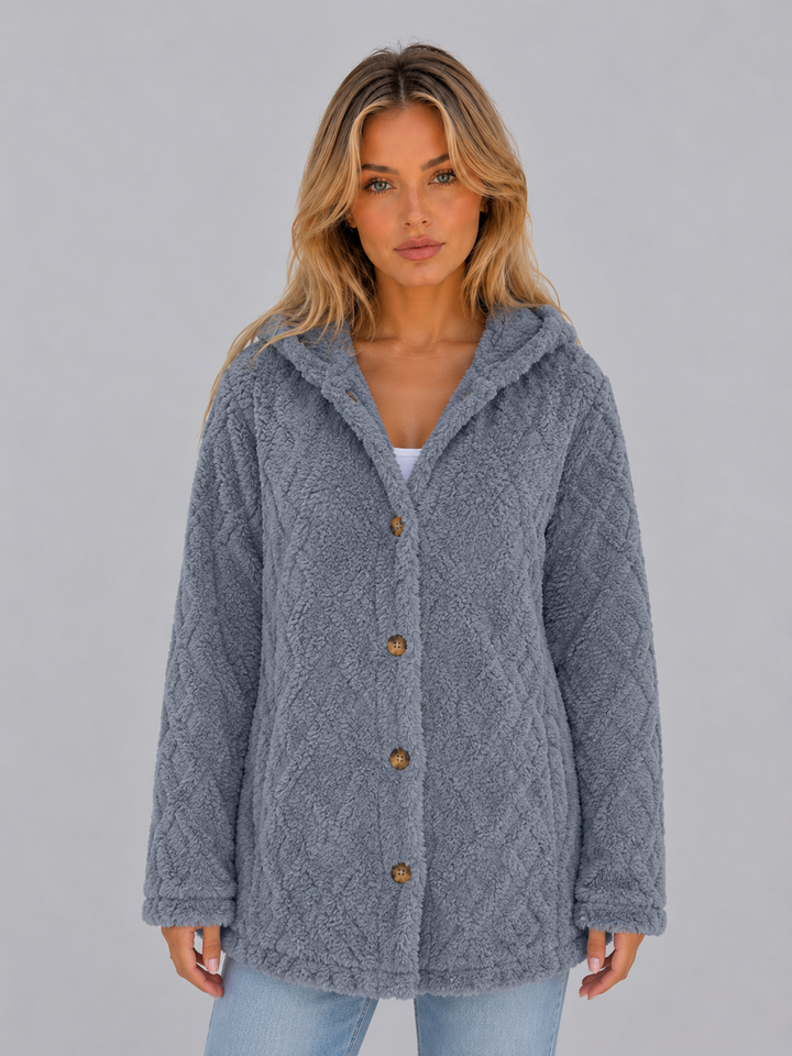 Hortense | Hooded Cardigan with Button Front Closure