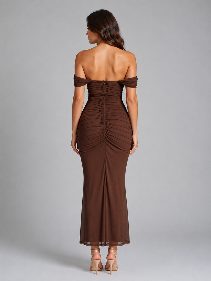 Octavia | Off-Shoulder Ruched Maxi Dress
