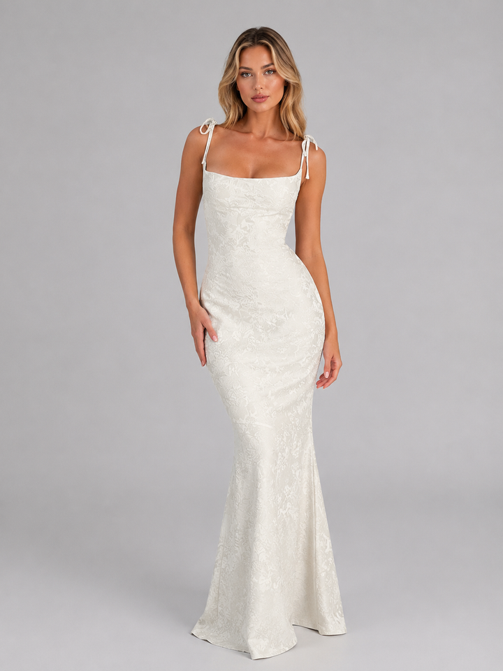 Zaza | Floral Maxi Dress with Strap Tie Fit