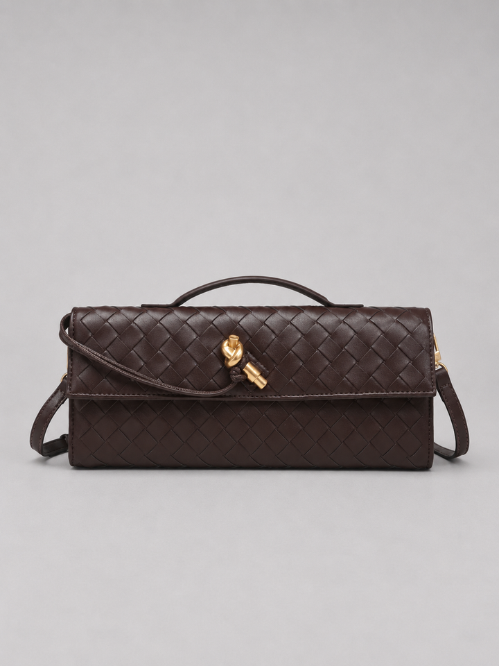 Eulalie | Woven Clutch with Gold Knot