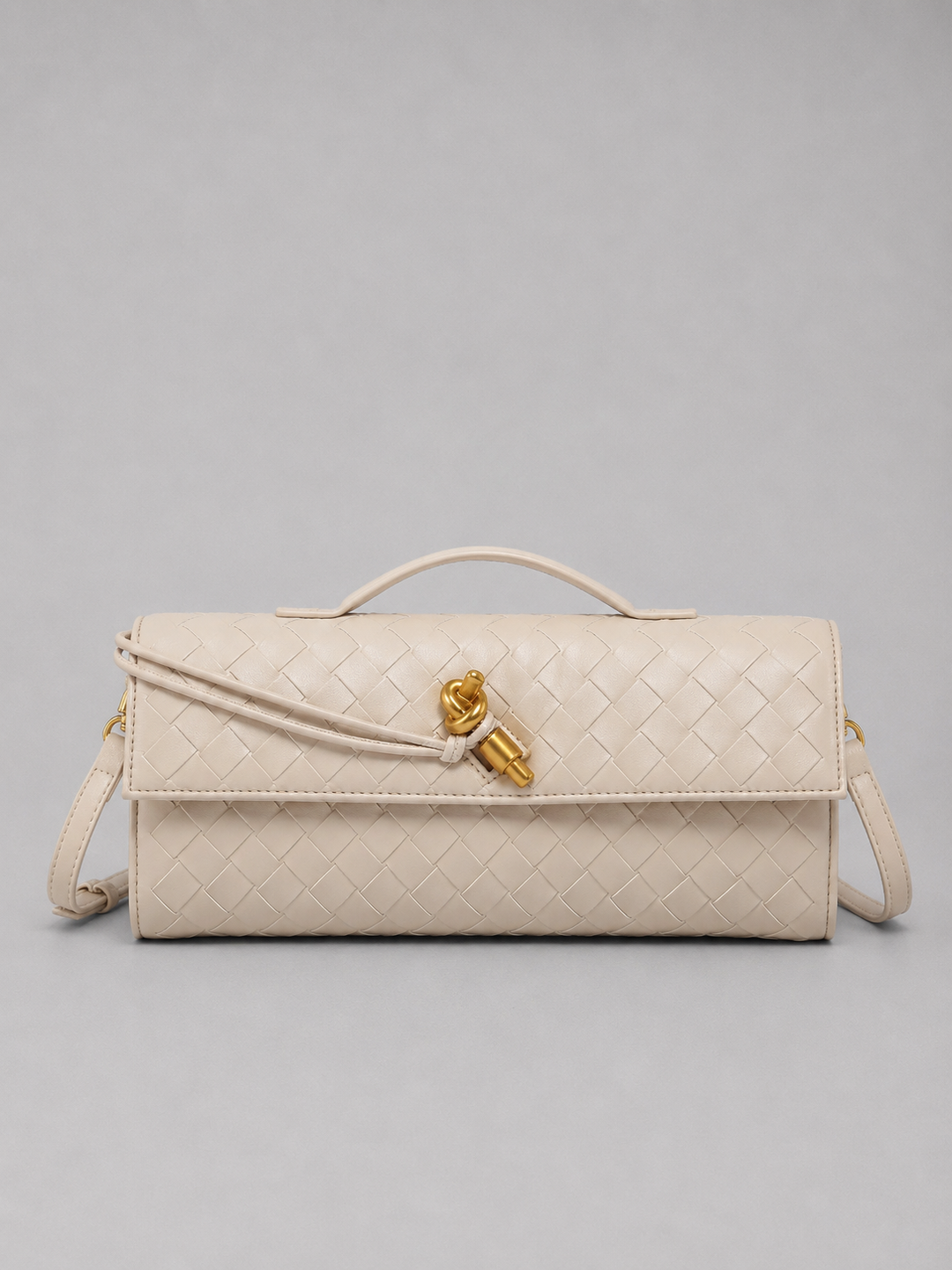Eulalie | Woven Clutch with Gold Knot