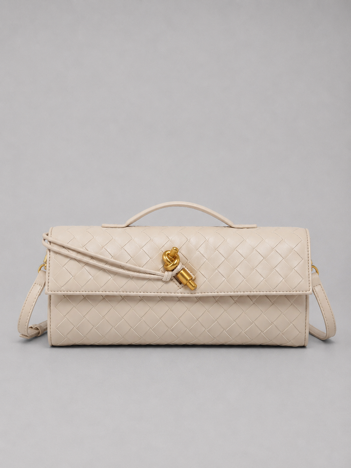 Eulalie | Woven Clutch with Gold Knot