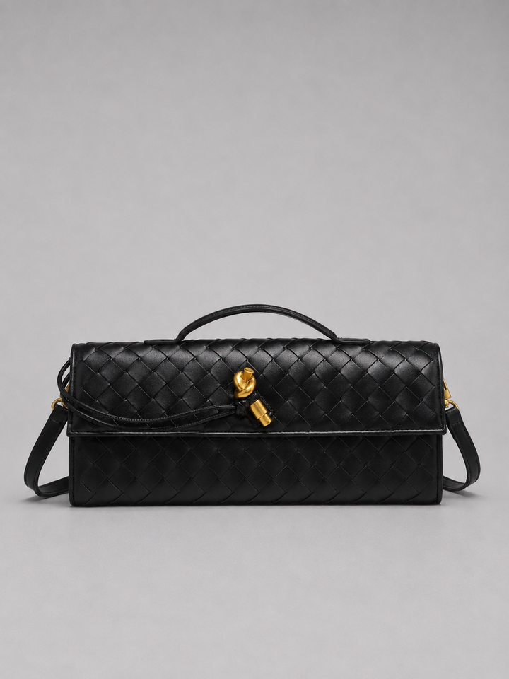 Eulalie | Woven Clutch with Gold Knot